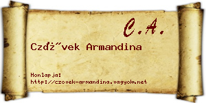 Czövek Armandina névjegykártya